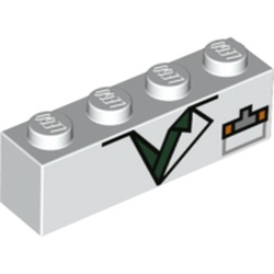 Brick 1 x 4 with Lab Coat Print, ID Badge