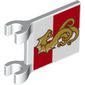 Flag 2 x 2 Square [Thick Clips] with Sea Serpent on Red and White Checkered Background Print