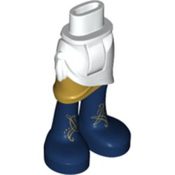 Minidoll Hips and Wrap Skirt with Gold Layer, Long Dark Blue Boots with Gold Filigree Print