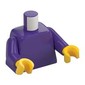 Torso, White 'LEGO DESIGN' print, Dark Purple Arms, Yellow Hands