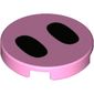 Tile Round 2 x 2 with 2 Black Ovals (Pig Snout) print