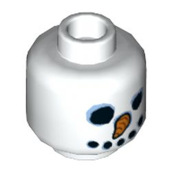 Minifig Head Snowman, Coal Eyes, Carrot Nose, Coal Mouth