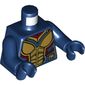 Torso Armor with Gold Wasp Insect Eyes Plates, and Dark Red Trim Print, Dark Blue Arms and Hands