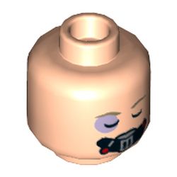Minifig Head Luke Skywalker, Bruised Eye, Eyes Closed and Breathing Apparatus / Open Eyes Print [Hollow Stud]