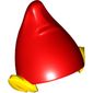 Hat, Elf Ears with Red Hat Print
