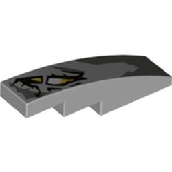 Slope Curved 4 x 1 No Studs with Dragon Eye print [Stud Holder with Symmetric Ridges]
