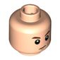 Minifig Head Draco Malfoy, Reddish Brown Eyebrows, Sneer Print