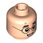 Minifig Head Harry Potter, Lightning Scar, Eyebrows, Glasses, Small Smile Showing Teeth Print