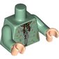 Torso Robe with Silver Zipper and Trim, Medium Nougat Trees Print (Sybill Trelawney), Sand Green Arms, Light Nougat Hands