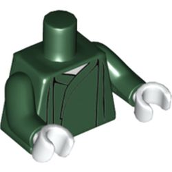 Torso Robe with White Neck Print (Voldemort), Dark Green Arms, White Hands
