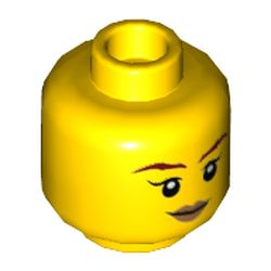 Minifig Head Skylor, Reddish Brown Eyebrows, Smile, Peach Lips Smile / Angry Print