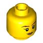 Minifig Head Skylor, Reddish Brown Eyebrows, Smile, Peach Lips Smile / Angry Print