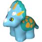 Duplo Dinosaur Triceratops Baby with Bright Light Orange Spots Print