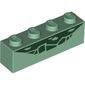 Brick 1 x 4 with Raptor Scale print