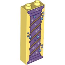 Brick 1 x 2 x 5 with Hollow Studs with Column, See Weed, Bubbles print