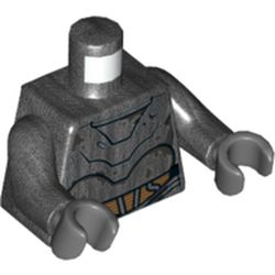 Torso Droid Panels and Circuitry with Peeling Paint Print (RA-7), Pearl Titanium Arms, Dark Bluish Gray Hands