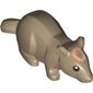 Animal, Rodent, Rat / Mouse with Black Eyes and Light Nougat Blaze Print (Scabbers)