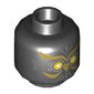 Minifig Head Talon, Yellow Eyes, Gold Lines, Beak Print [Hollow Stud]