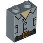 Brick 1 x 2 x 2 with Inside Stud Holder with Shirt, Brown Belt print