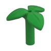 Bright Green Plant, Stem with 3 Leaves and Bottom Pin