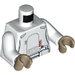Torso Armor with Red Buttons, Belt Print, White Arms, Dark Tan Hands