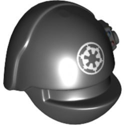 LEGO part 15310pr0002 Helmet Imperial Gunner with White Imperial Logo Print in Black