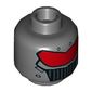 Minifig Head Batman, Dual Sided, Red Visor, Grate, Unbroken / Broken Print [Hollow Stud]