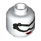 Minifig Head Batwoman, Pearl Titanium Goggles, Red Lips, Smile / Gritted Teeth Print