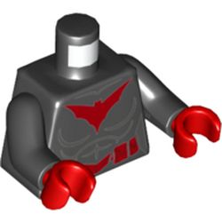 Torso Muscles, Red Bat Logo and Utility Belt Print (Batwoman), Black Arms, Red Hands