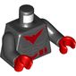 Torso Muscles, Red Bat Logo and Utility Belt Print (Batwoman), Black Arms, Red Hands