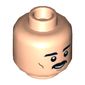 Minifig Head Biggs Darklighter, Dual Sided, Eyebrows and Moustache, Medium Nougat Cheek Lines, Smile / Nervous Smile Print [Hollow Stud]