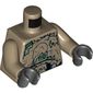 Torso Armor, Sand Green Stormtrooper with Mud Stains Print, Dark Tan Arms, Black Hands