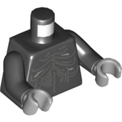 Torso, Light Bluish Gray Lines, Creases, Folds Print, Black Arms, Light Bluish Gray Hands