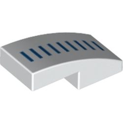 Slope Curved 2 x 1 No Studs [1/2 Bow] with Dark Azure Lines print