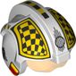 Helmet with Visor Rebel Pilot, Center Ridge, Trans-Orange Visor, Yellow Black Squares, Checkered Print