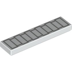 Tile 1 x 4 with Light Bluish Grey Rectangles print