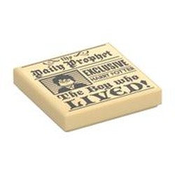 Tile 2 x 2 with Newspaper 'Daily Prophet' 'Exclusive Harry Potter The Boy Who Lived' print