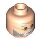 Minifig Head Albus Dumbledore, Light Bluish Gray and White Eyebrow and Beard, Neutral / Slight Smile with Gold Glasses Print