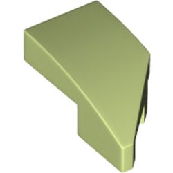 LEGO part 29120 LEFT PLATE 1X2, W/ BOW, 45 DEG. CUT in Spring Yellowish Green/ Yellowish Green