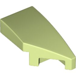 LEGO part 29119 RIGHT PLATE 1X2, W/ BOW, 45 DEG. CUT in Spring Yellowish Green/ Yellowish Green