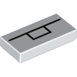 Tile 1 x 2 with Black Line, Rectangle print