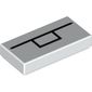 Tile 1 x 2 with Black Line, Rectangle print