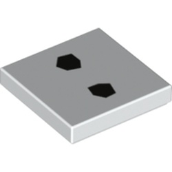 Tile 2 x 2 with 2 Black Dots print