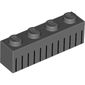 Brick 1 x 4 with Vertical Black Lines print