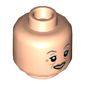 Minifig Head Minerva McGonagall, Dual Sided, Dark Bluish Gray Eyebrows, Peach Lips, Dark Orange Age Lines, Smile / Frown Print [Hollow Stud]