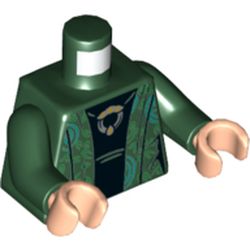 Torso Robe, Black Shirt, Pendulum Necklace Print, Dark Green Arms, Light Nougat Hands
