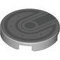 Tile Round 2 x 2 with Silver Lines, Bolts/Dots Print