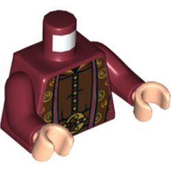 Torso Robe with Long Scarves, Gold, Reddish Brown and Dark Brown Details Print (Albus Dumbledore), Dark Red Arms, Light Nougat Hands