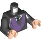 Torso Robe with Medium Lavender Sash, White Collar with Dark Blue Tie Print (Professor Quirrell), Black Arms, Light Nougat Hands