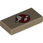 Tile 1 x 2 with Ghostbusters Logo print